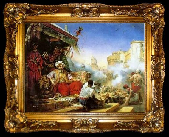 framed  unknow artist Arab or Arabic people and life. Orientalism oil paintings 76, ta009-2